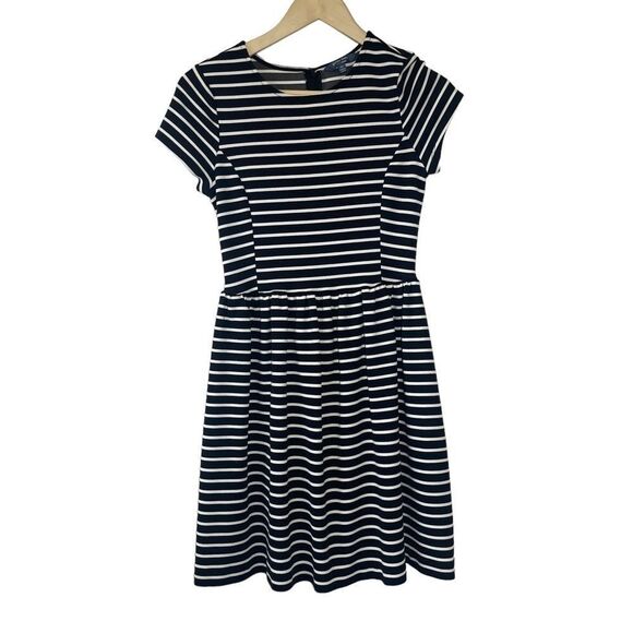 Peter Son X Design Nation Black/White Striped Crew Neck Flare Dress Sz XS - Picture 3 of 9